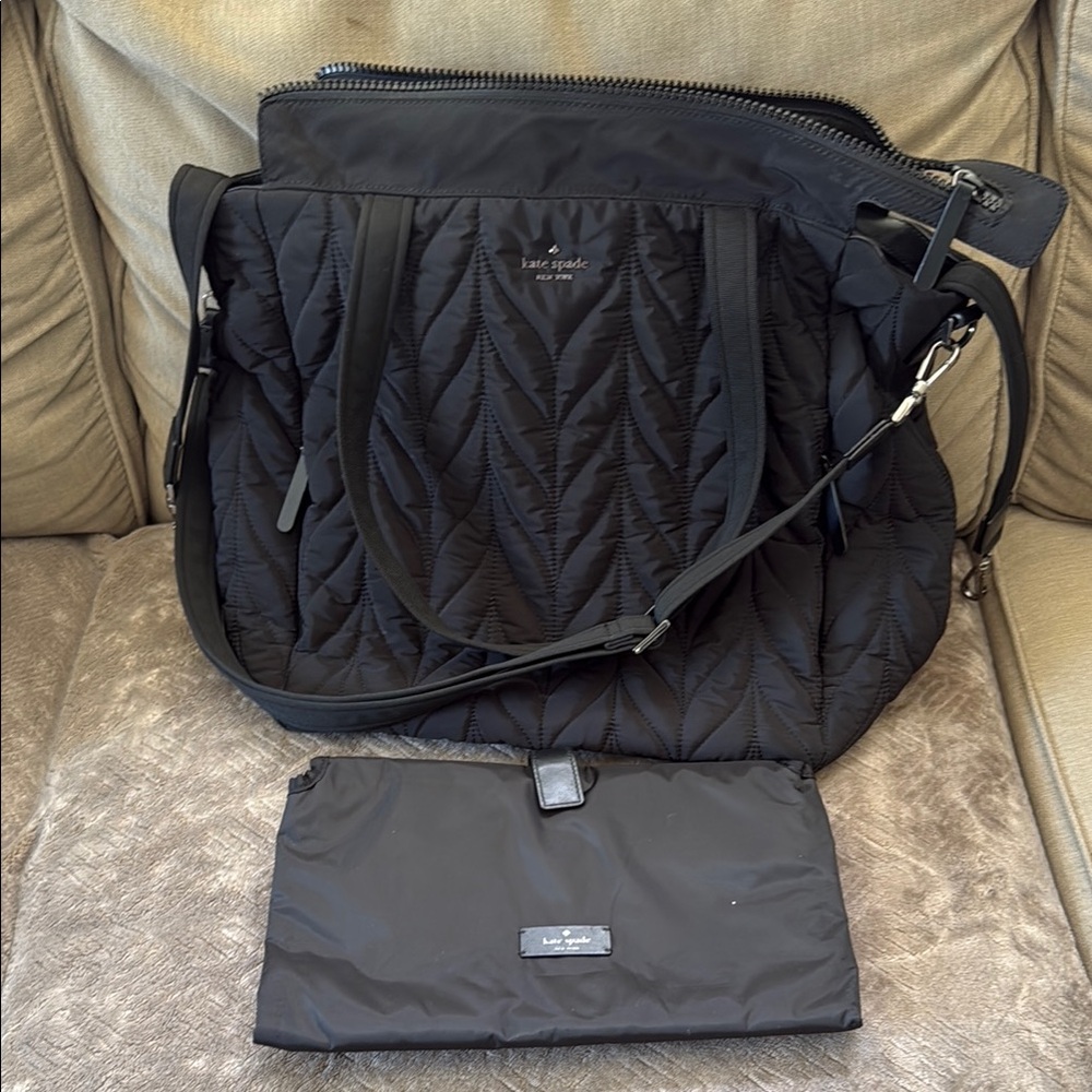 Kate Spade Black Quilted Diaper Bag